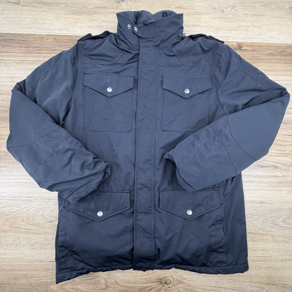 I Spiewak and Sons Meade Field Jacket Mens L Black Thinsulate Military Hooded